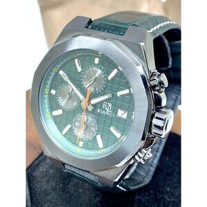 Roberto Bianci Men's Watch RB0137 Quartz Chronograph Green Dial Leather 44mm